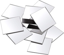 Jetec 25 Pcs Mini Size Acrylic Square Mirror Adhesive Small Square Mirror Tiles
