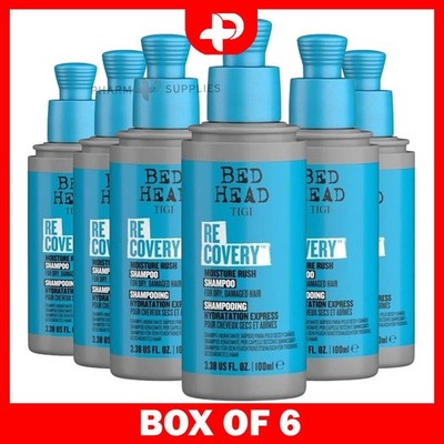 TIGI Bed Head Mini Recovery Shampoo für trockenes geschädigtes Haar 100ml - 6er Pack