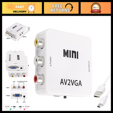 AV to VGA Adapter Converter - 1080p Composite RCA to VGA  3.5mm Audio Cable for