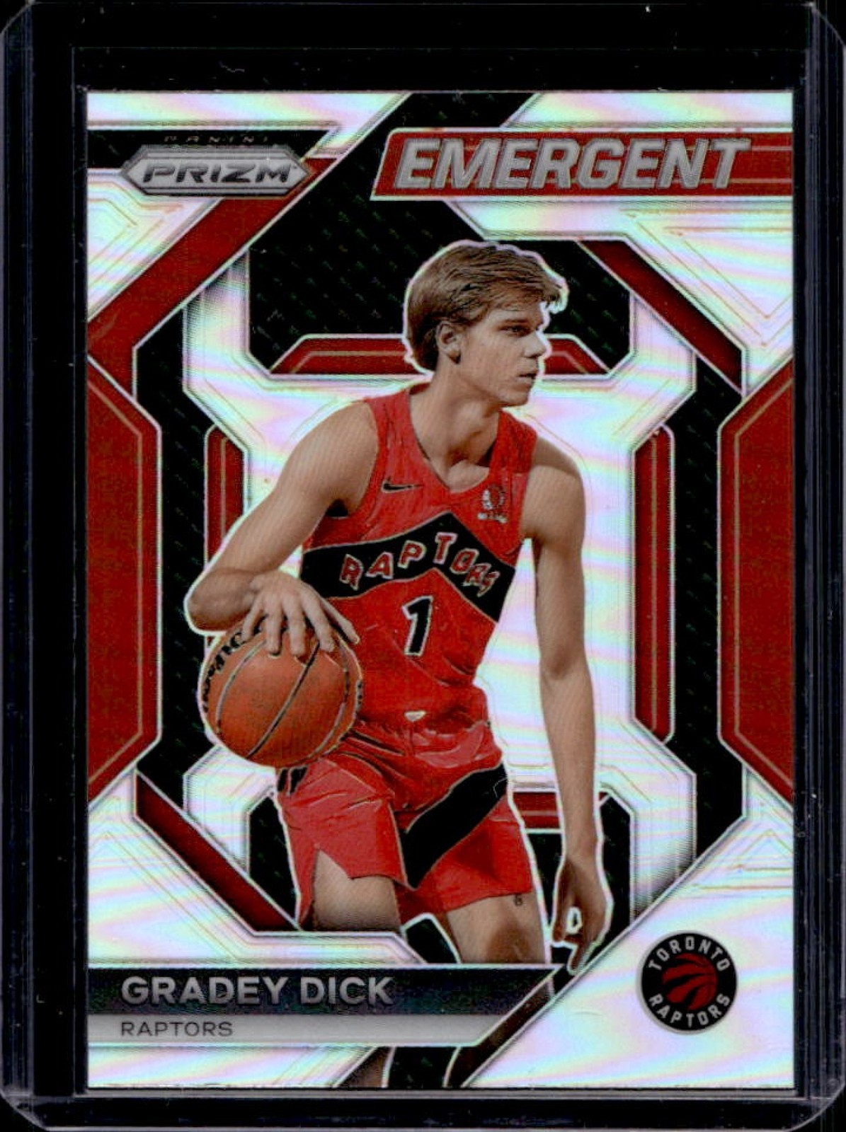2023-24 Prizm Gradey Dick Emergent Prizm Silver Rookie RC #22 Raptors