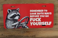 Funny Raccoon Front License Plate Auto Tag 6 X 12 Funny Raccoon Front License Plate Auto Tag 6 X 12