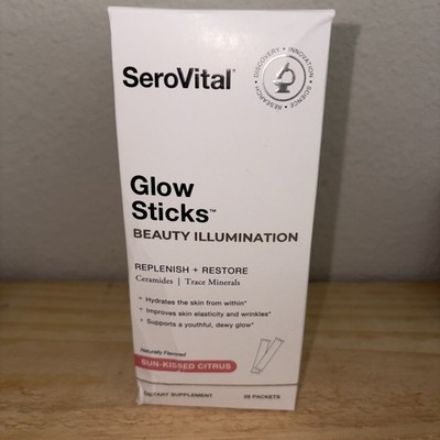 Serovital Glow Sticks Beauty Illumination Sun Kissed Citrus 28packets Drink Mix