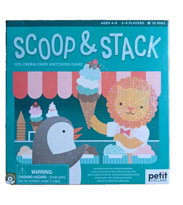 Petit Collage Scoop & Stack Eis passendes Kartenspiel 2-4 Spieler Alter 4-8