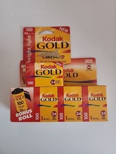 Vintage Kodak Gold 100 35mm Color Film   5 Rolls   Exp. 1999/2001 - Sealed USA