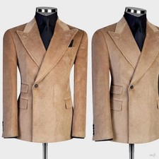 Autumn Striped Suits for Men Single Button Peak Lapel Business Office 2 Pieces