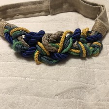 Vtg Carolyn Tanner Designs Atlanta GA Belt Ropes Blue Green Tan 36 End To End