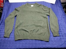 St John's Bay Women's Green Cable Knit Sweater Crew Neck Pullover Size Large