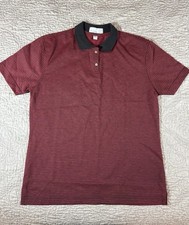 Vintage King Louie Ladies Bowling Shirt M Red/Black Striped Polo Made In USA