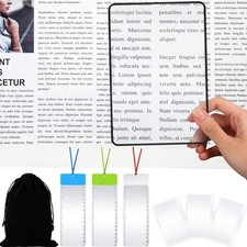 Frienda 12 Pcs 3X Magnifying Sheet Set Include 6 Page 12 Piece Set, Black