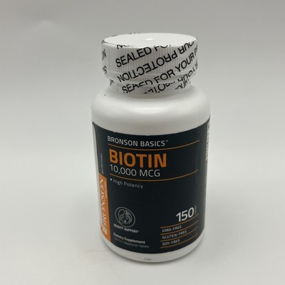 Bronson Biotin 10,000mcg, Supports Healthy Hair, Skin and Nails, 150 count