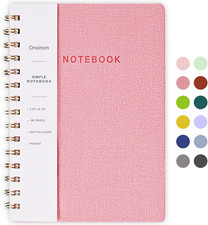 Spiral Notebook, Pink Notebook-6.1X8.2 Inch College Ruled Journal with Inner Poc