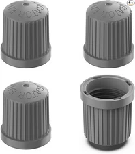 TPMS Tire Valve Caps (4-Pack) Secure Air Pressure Gray Valve Stem Caps Compatibl
