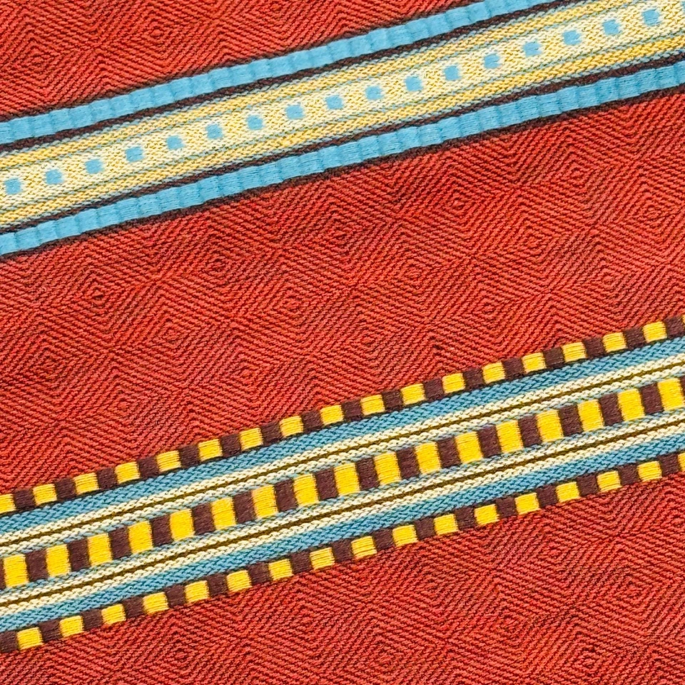 Park Designs Red Rock Southwestern 36in Table Runner Rust Turquoise Gold Stripe - Image 2 of 2