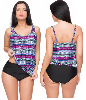 FIGURUMSPIELEND DAMEN TANKINI 3TLG SET MIT HOTPANTS OVERSIZE NEU GR 40-50