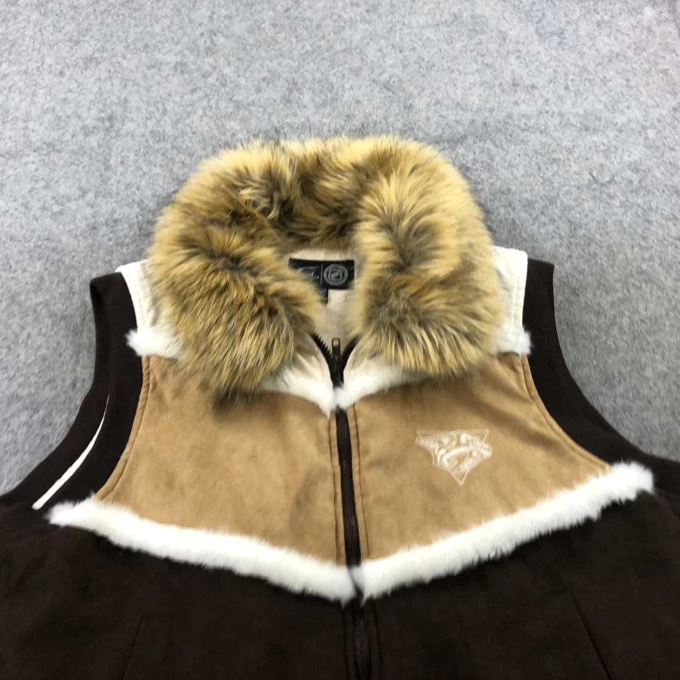 Chaleco Nashville Predators para mujer 2XL marrón beige cuello de piel sintética hockey G-III Foto 4 de 4