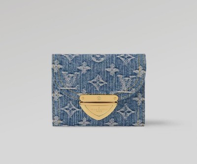 Auth LOUIS VUITTON M82959 Portefeuille Victorine Monogram Denim Wallet 2504M