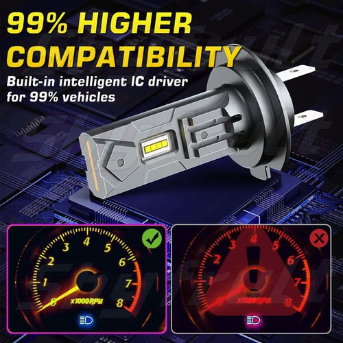 For Jaguar XJR XJ8 1998-2003 - 4PC 6000K LED Headlight High&Low Beam Combo Bulbs - Picture 7 of 14