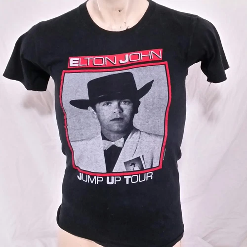 Elton John Jump Up Tour T Shirt 80s Single Stit 1980s vintage concert t-shirt, vintage, size M, single stitch, B+ condition
