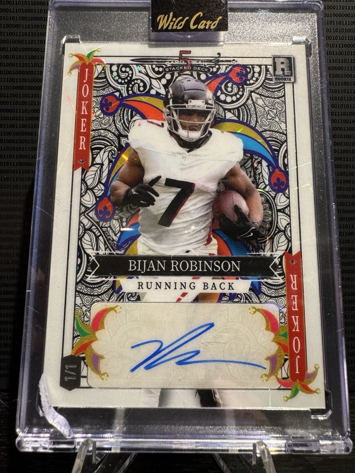 2023 Wild Card 5 Card Draw Stacked Deck - BIJAN ROBINSON - 1/1 Rookie Joker Auto