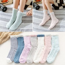 Winter Women Thermal Socks Thick Cozy Fuzzy Lined Fleece Slipper Bed Sock Warm .