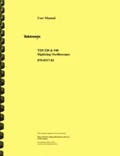 Tektronix TDS 520 540 Digitizing Oscilloscopes OWNER'S MANUAL