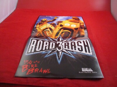 Road Rash 3 Sega Genesis EA Game Players Magazine Foldable Promo Poster ...