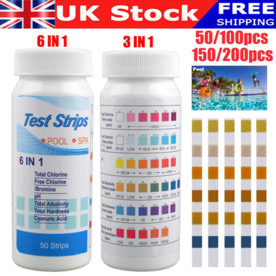 #ad 200PCS Chlorine Dip Test Strips Swimming Pool Water SPA Hot Tub PH Tester Paper $11.54