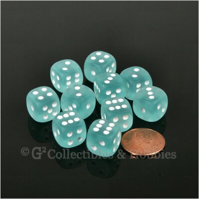NEW 10 Frosted Teal 12mm Dice Set Six Sided RPG WARHAMMER MTG D6 Chessex