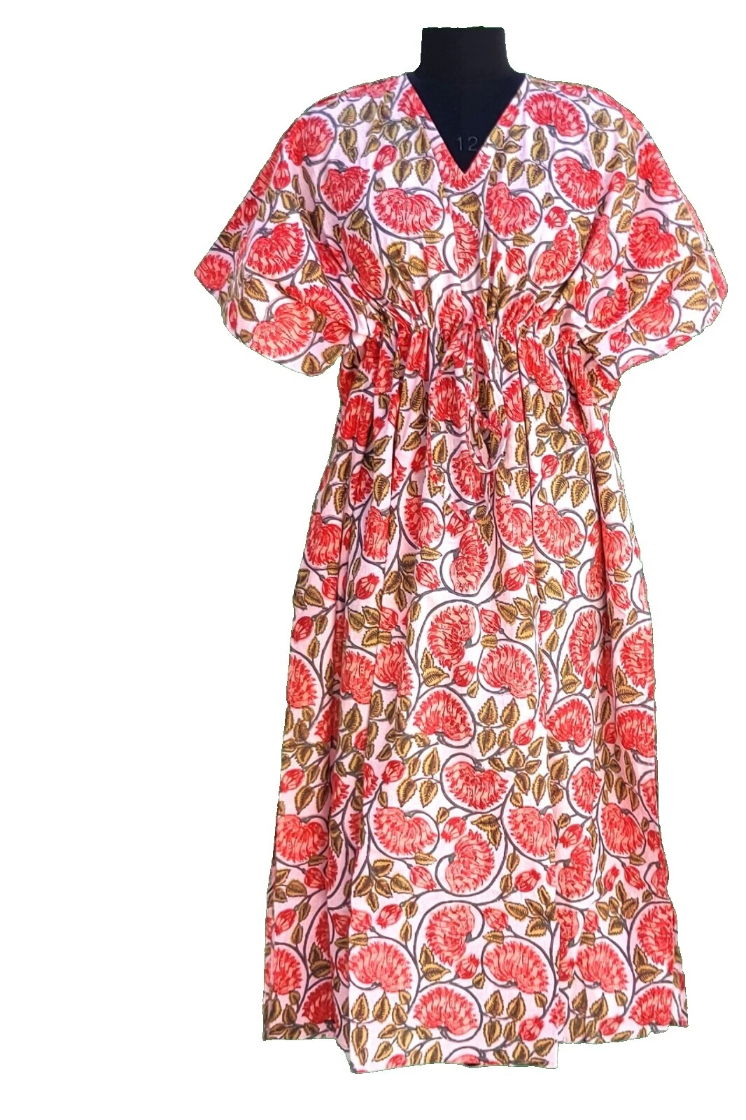 Handmade Cotton Short Sleeve Long Dresses for Women