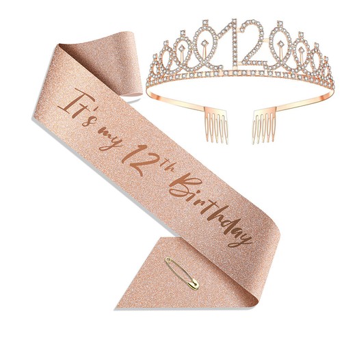 2025 NEW 10-100th Birthday Crown Sash Set Birthday Tiara Kit Gift Birthday Decor - Picture 50 of 72