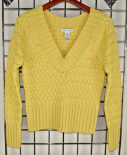 Vintage Sweater Banana Republic Size M/L 90s Buttery Yellow Thick Merino Wool