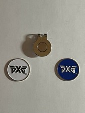  2 PXG Logo Design 1" Coin Style Golf Markers W/BONUS HAT CLIP - A Great Deal 