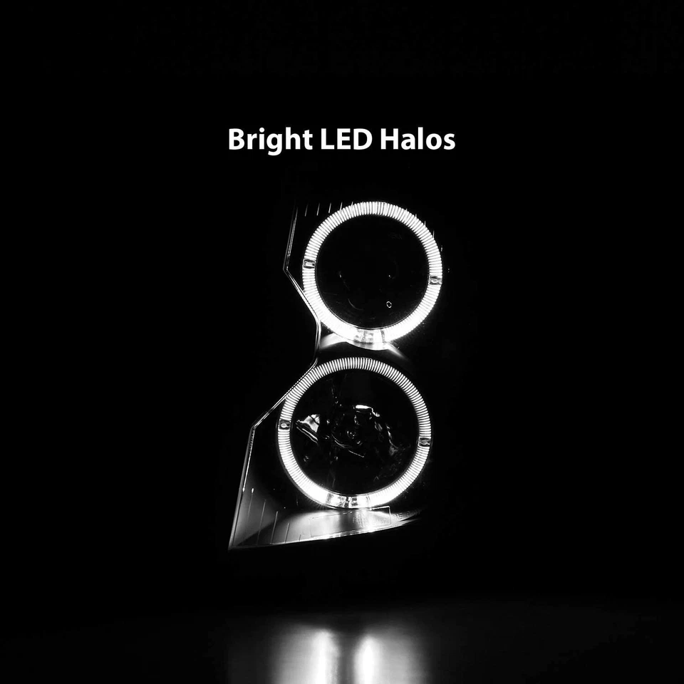 03-07 Cadillac CTS LED projetor halo duplo faróis pretos lâmpadas de halogênio - Imagem 2 de 4