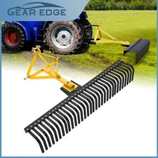3 Pt Rock Rake 60'' Landscape Soil Gravel Lawn for Cat 1 Campact Tractor Heavy