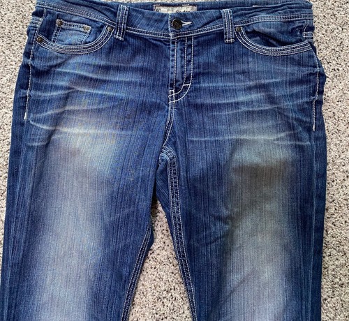 BKE Payton Bootcut Faded Blue Distress Jeans Pants Plus Size 38" Waist Stretch - Picture 4 of 7