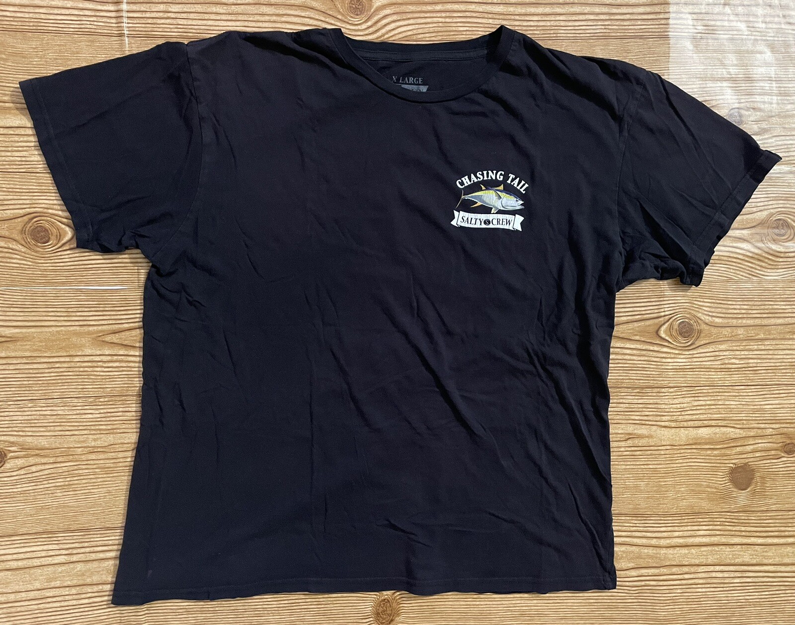 Salty Crew Chasing Tail Graphic Design Black Short Sl… Gem