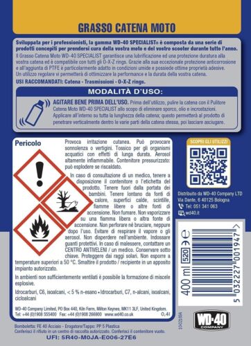 WD40 Kit Pulitore e Grasso Catene Moto WD-40 Specialist Spray Bomboletta 400 ml. - Bild 5 von 14