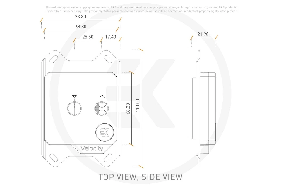EK-Quantum Velocity - AMD медь + Plexi продукт EAN: 3831109810217 - Изображение 4 из 4