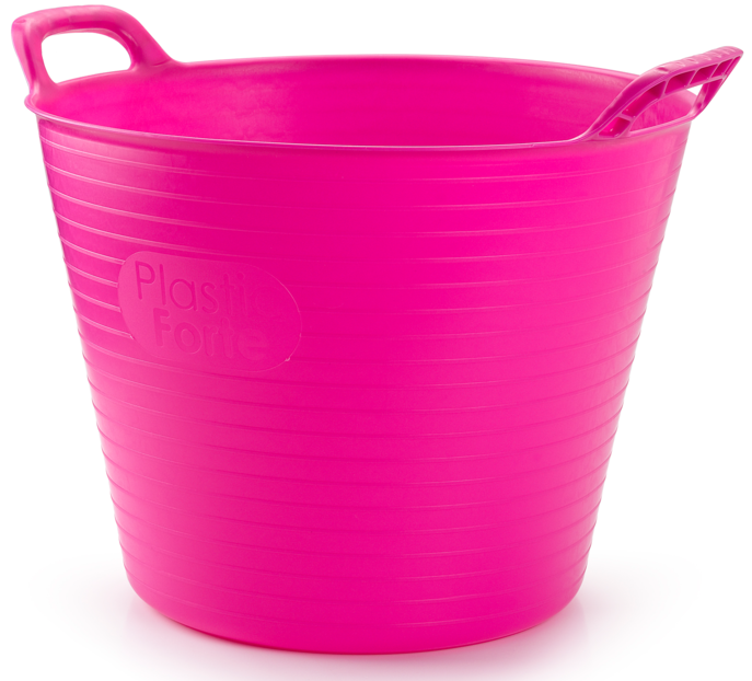 PlasticForte Eco Flexible Garden Builders Storage Tub Trug Bucket 25L - Pink