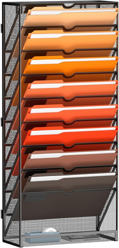 Wandaktenhalter 10 Ebenen Hängend Wand Datei Organizer, für Papiere, Akten Klemmbrett - Bild 10 von 12