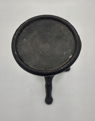 Vintage Brutalist schwarz schmiedeeiserne Säule Kerzenhalter Stativ Beine 8" - Bild 3 von 7