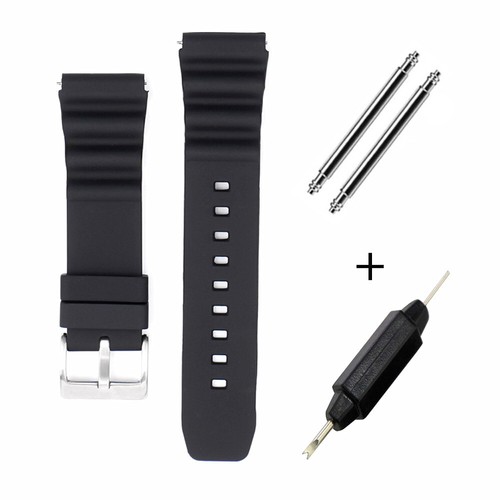 Herren Zweiteilig Wasserdicht Sport Silikon Gummi Uhrenarmband Band Taucher 20 22mm - Bild 11 von 36
