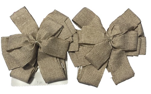 ABTOLS Christmas Ribbon - 10 Yards Red Gold Stripe Wired Burlap Ribbon For Holiday Decor