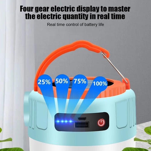 Solar LED Camping Licht USB Wiederaufladbare Birne Für Outdoor Zelt Lampe - Bild 3 von 12