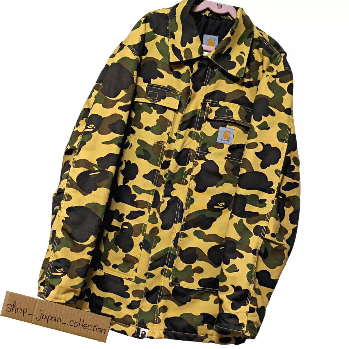 A BATHING APE Carhartt Jacket Yellow Camo Size L | eBay