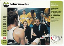 JOHN WOODEN UCLA Basketball NCAA Coach 1998 GROLIER STORY OF AMERICA CARD #99-9