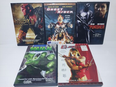 Marvel Universe Movie DVD Lot 5 Electra, Ghost Rider, He'll Boy, Punisher