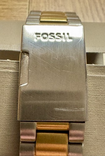 Mens 42mm Fossil Watch, Black & Gold Tone Bezel/Face Stainless Steel & Date - Picture 8 of 9
