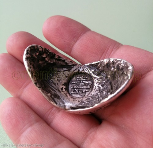 coleccionable! Antiguo chino Qing famoso "Lingote" tibetano lingotes de plata figuras estatuas - Imagen 4 de 7
