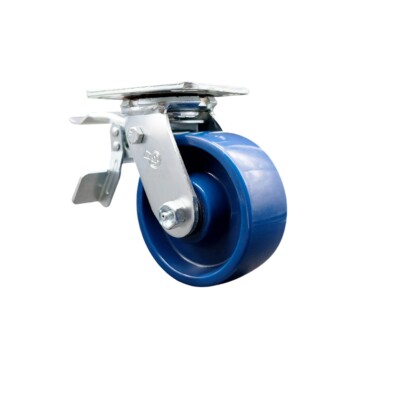 5 Inch Solid Polyurethane Caster with Ball Bearing and Total Lock Brake SCC